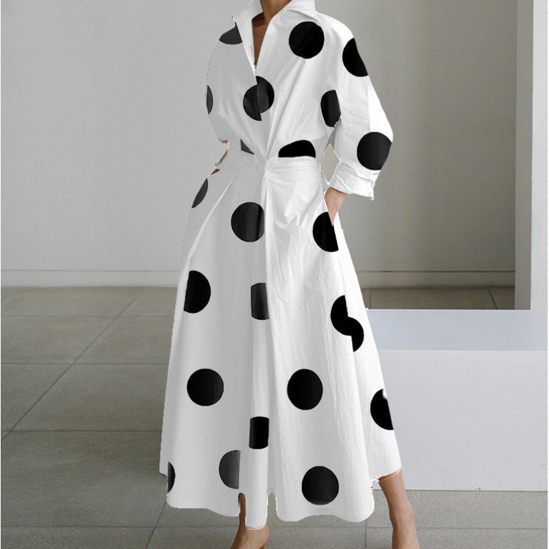 Elegant Front Wrap Collared Dress For Women | Seralune
