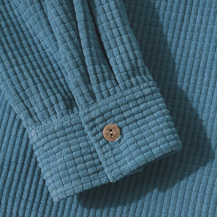 Textured Button Front Hooded Jacket For Men | Matteo