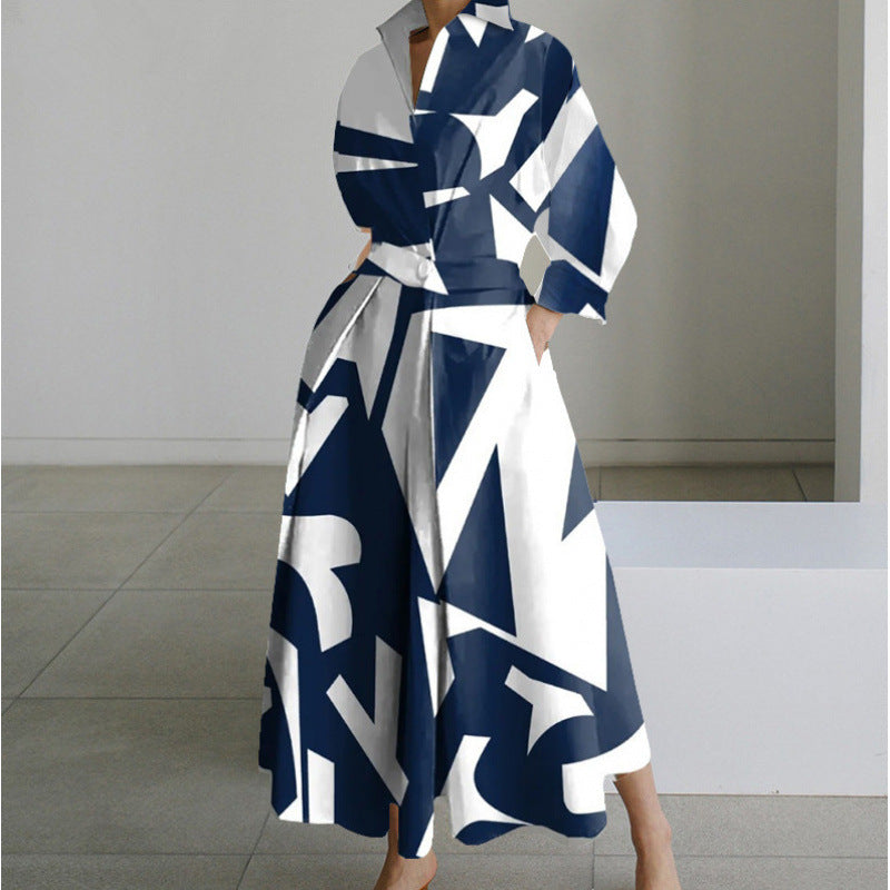 Elegant Front Wrap Collared Dress For Women | Seralune