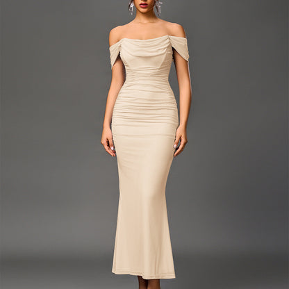Elegant Off Shoulder Backless Mermaid Long Dress For Women | Calantha