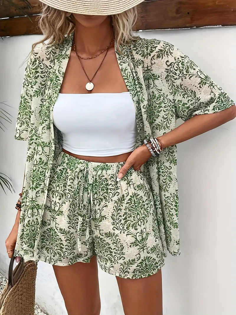 Floral Top And Shorts Set For Women | Roselisse