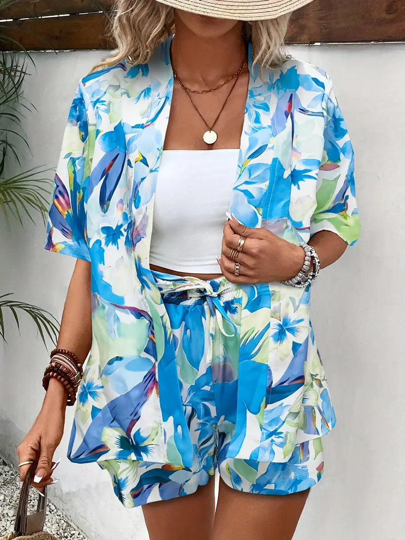 Floral Top And Shorts Set For Women | Roselisse