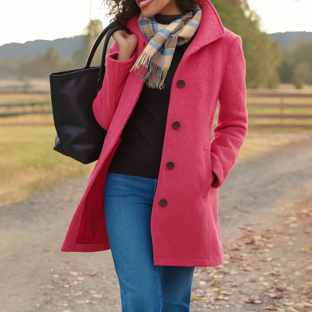 Classic Button Front Heritage Coat For Women | Emilia