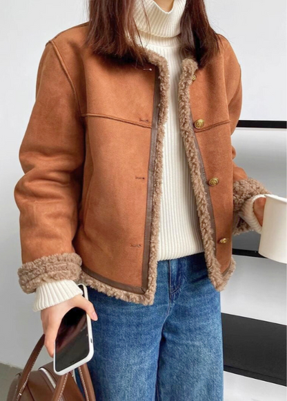 Contrast Trim Cropped Jacket for Women | Elvina