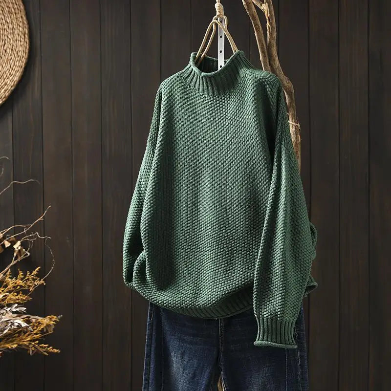 Textured High Neck Sweater For Women | Elowira