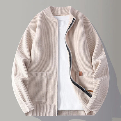 Textured Zip Front Jacket For Men | Alveron
