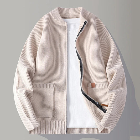 Textured Zip Front Jacket For Men | Alveron