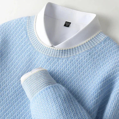 Textured Crew Neck Sweater for Men | Jheo