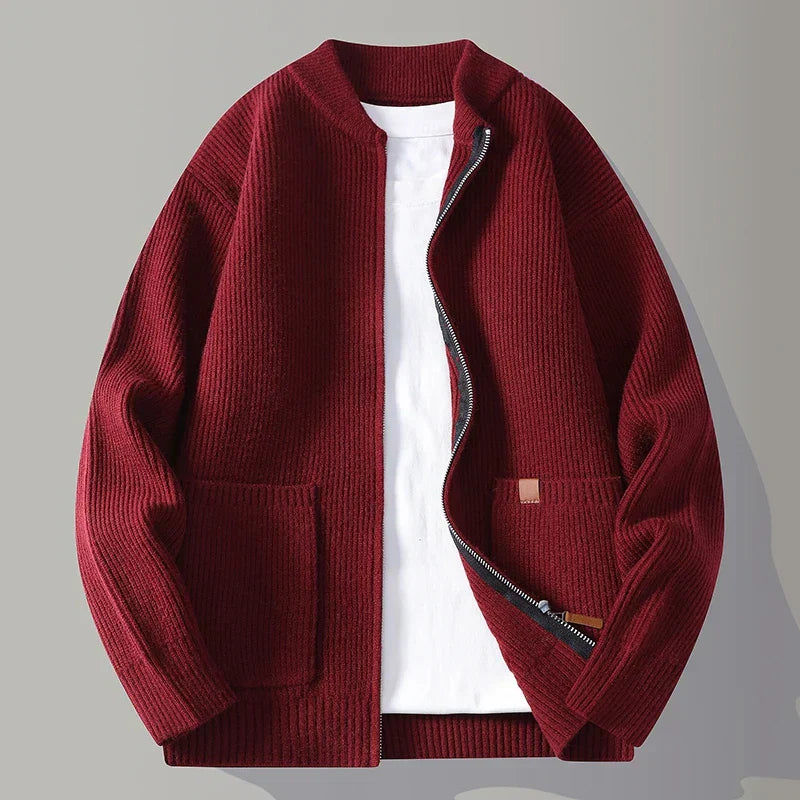 Textured Zip Front Jacket For Men | Alveron