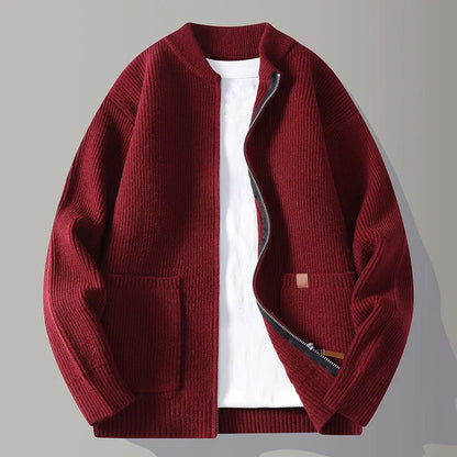 Textured Zip Front Jacket For Men | Alveron