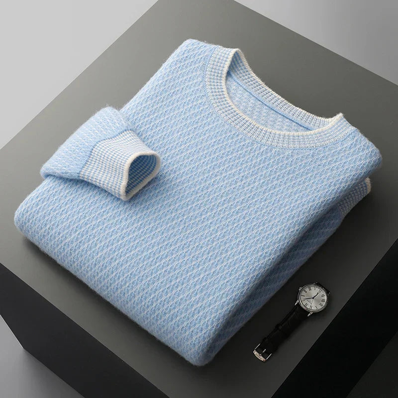 Textured Crew Neck Sweater for Men | Jheo