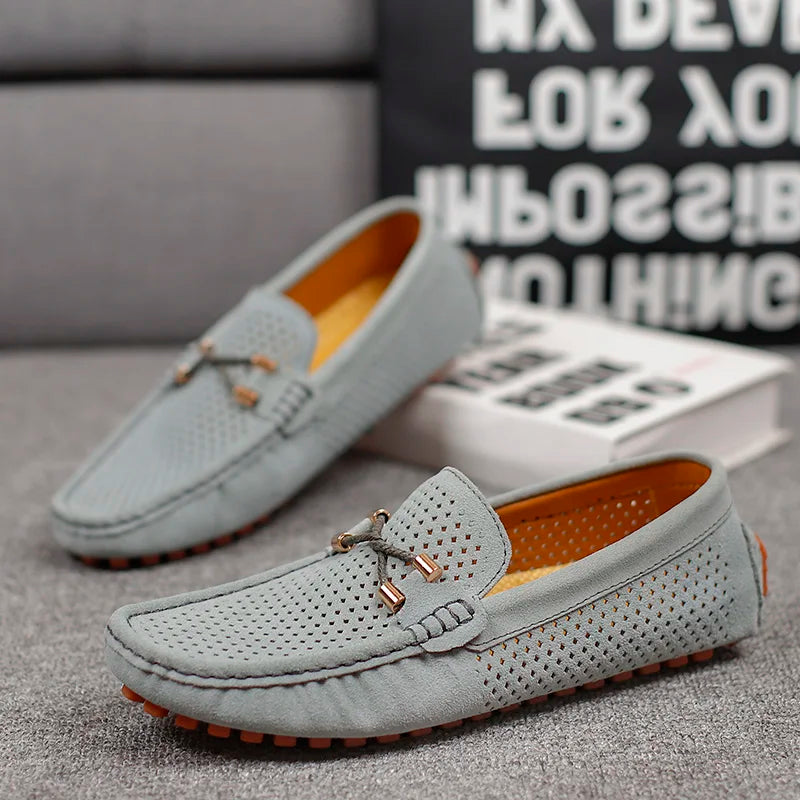 Perforated Slip On Loafers For Men | Tavian