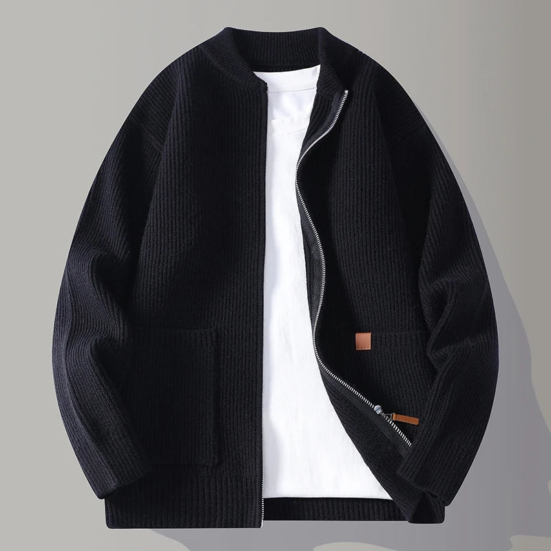 Textured Zip Front Jacket For Men | Alveron