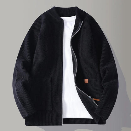 Textured Zip Front Jacket For Men | Alveron