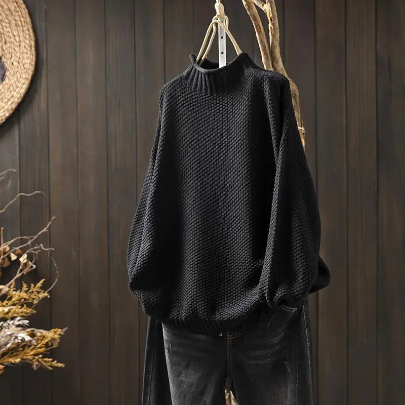 Textured High Neck Sweater For Women | Elowira
