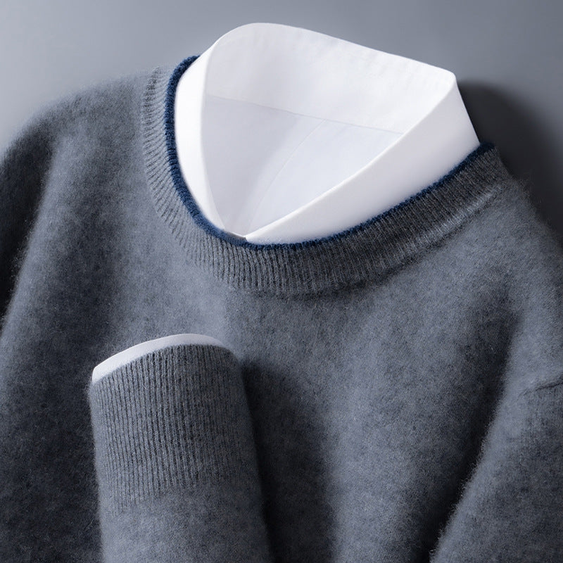 Contrast Trim Crew Neck Sweater for Men | Hartley