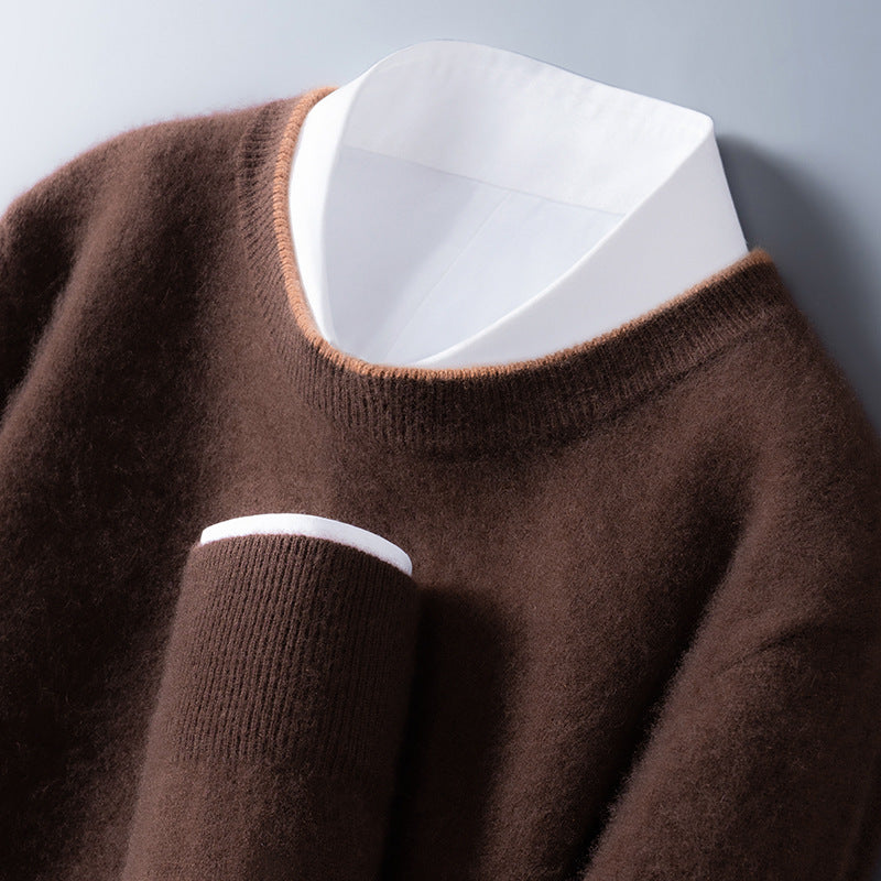 Contrast Trim Crew Neck Sweater for Men | Hartley