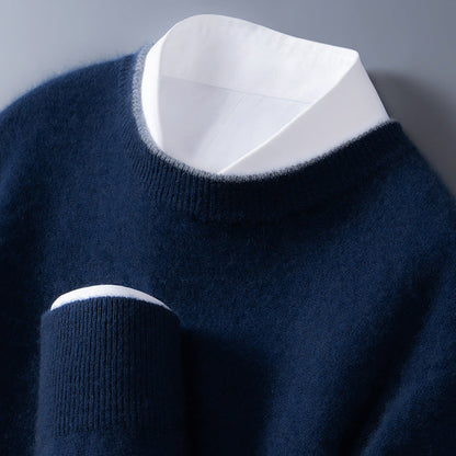 Contrast Trim Crew Neck Sweater for Men | Hartley