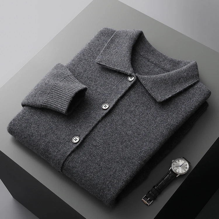 Collared Button Front Cardigan for Men | Lorenzo