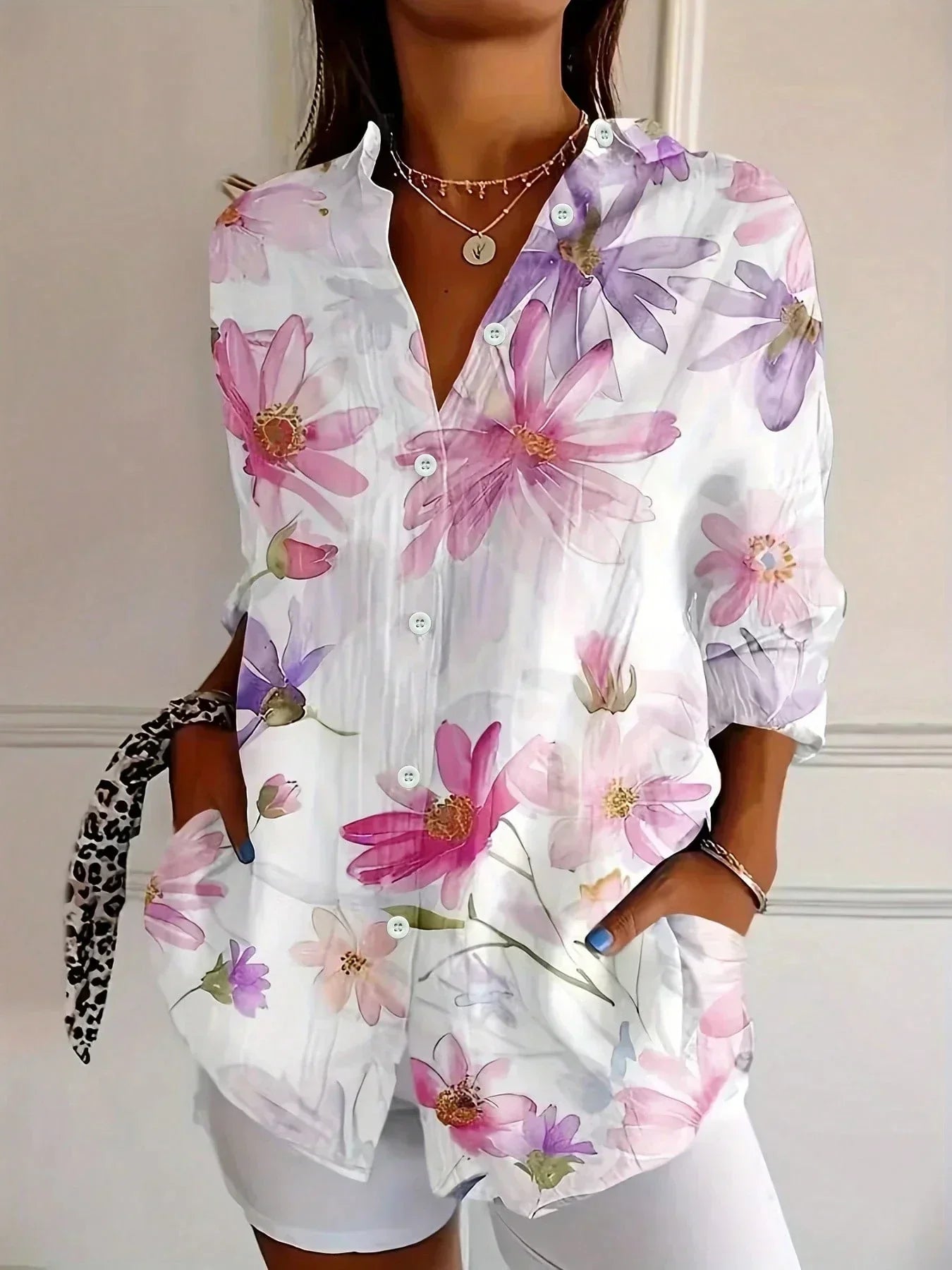 Colourful Pattern Blouse For Women | Mireya