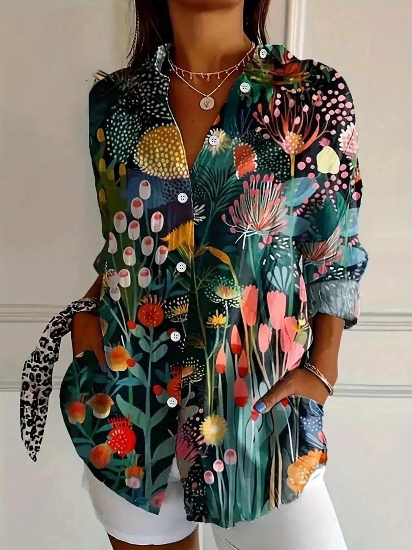 Colourful Pattern Blouse For Women | Mireya