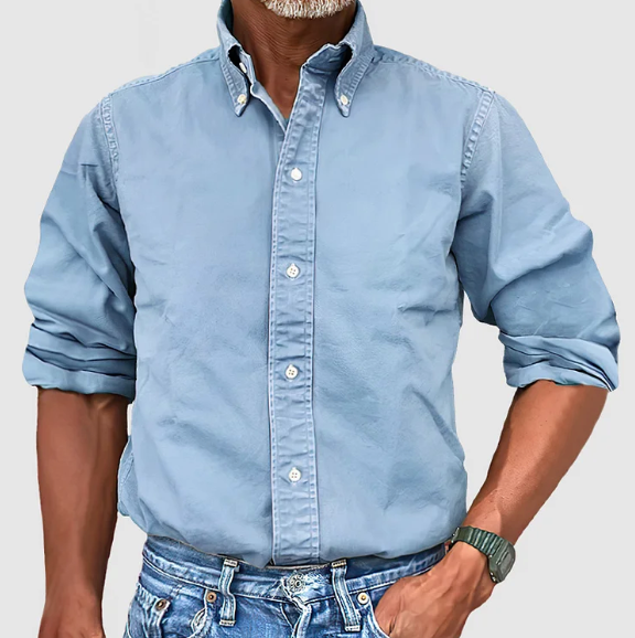 Classic Long Sleeve Button Shirt For Men | Mark