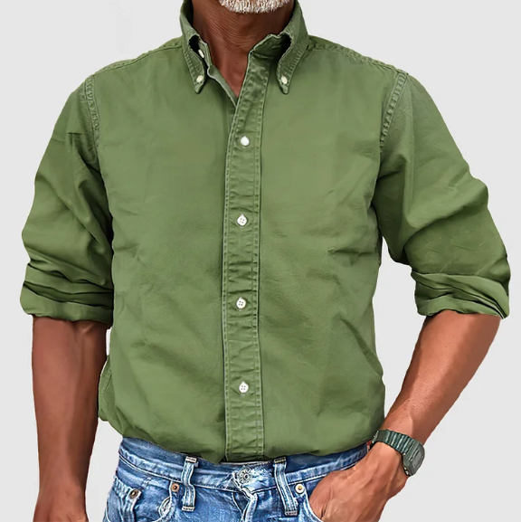 Classic Long Sleeve Button Shirt For Men | Mark