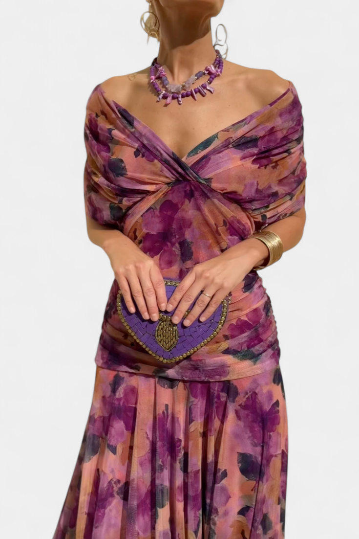 Elegant V Neck Maxi Dress For Women | Grace