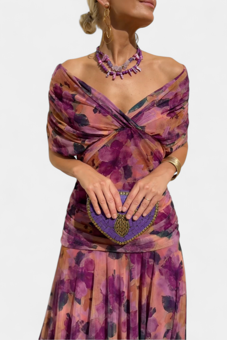 Elegant V Neck Maxi Dress For Women | Grace