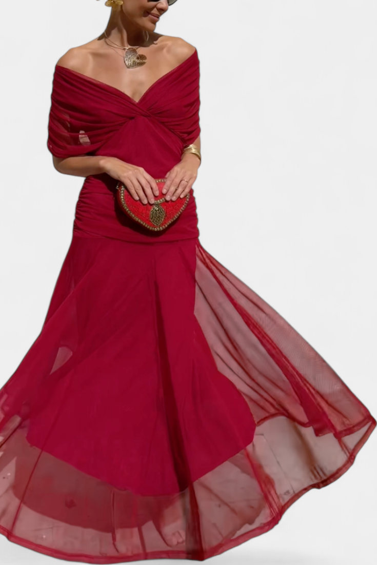 Elegant V Neck Maxi Dress For Women | Grace