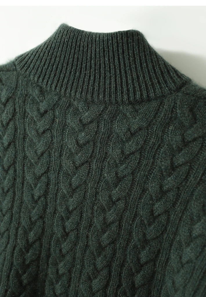 Cable Detail Half Button Sweater For Women | Isabelle