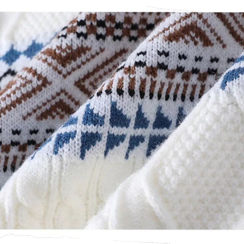 Nordic Pattern Crew Neck Sweater for Men | Soren