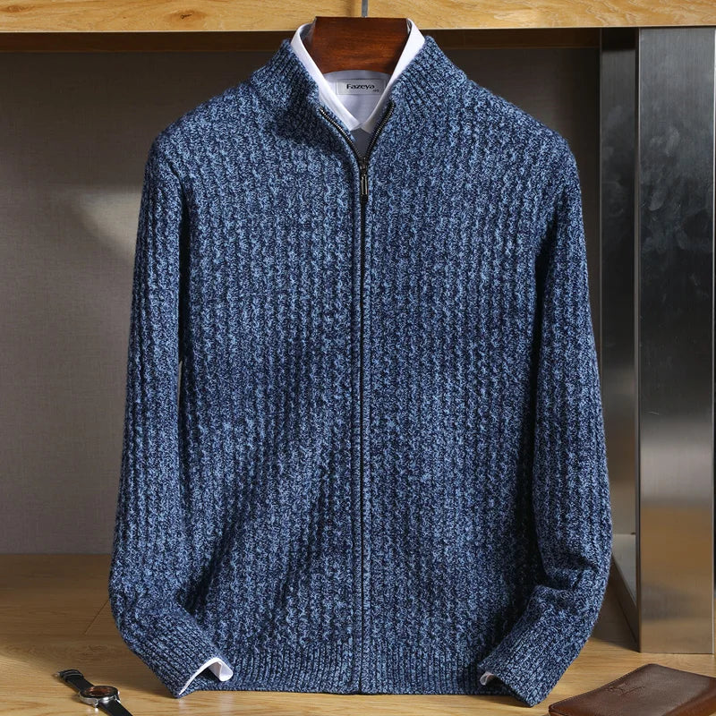 Textured Zip Front Sweater For Men | Bennett