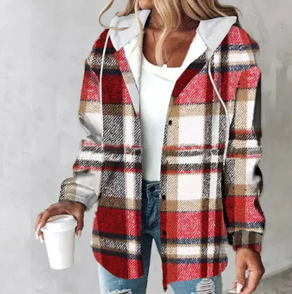 Plaid Hooded Coat for Women | Brielle