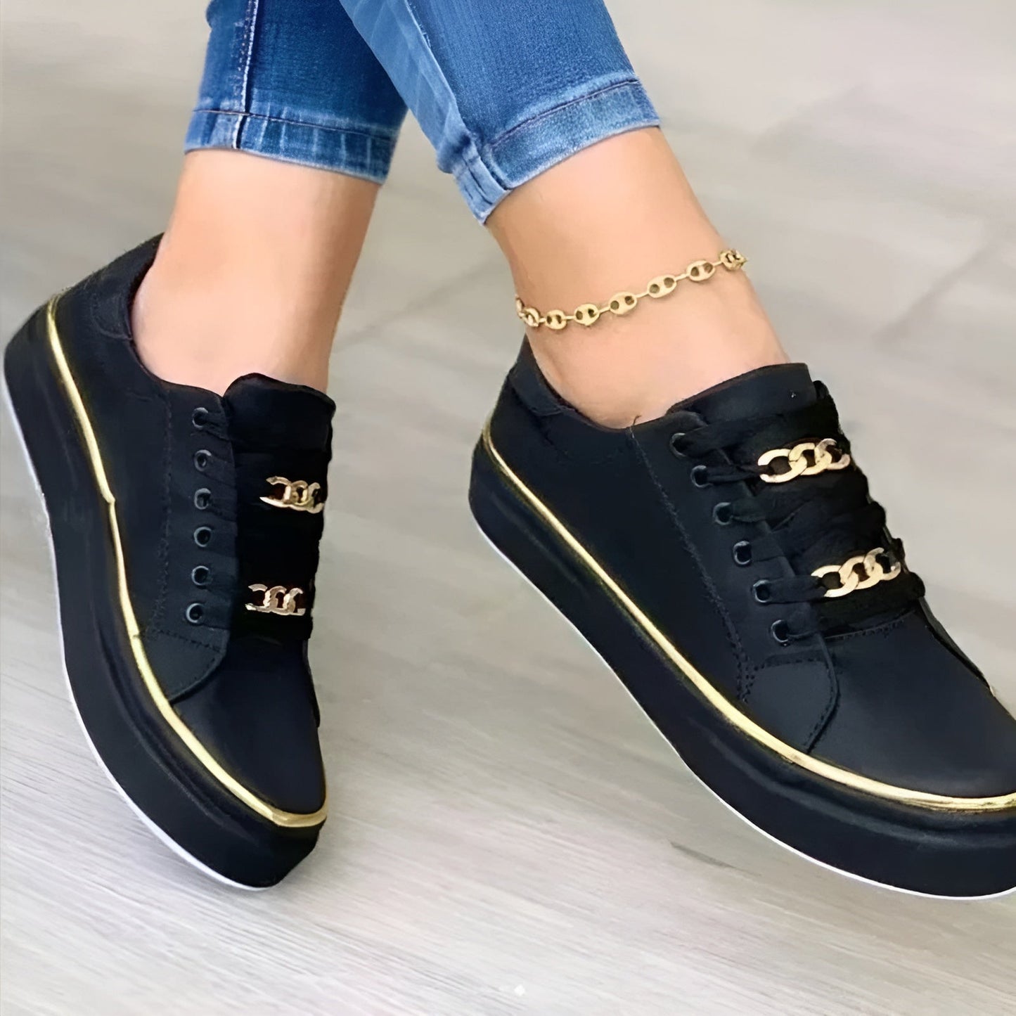 Chain Accent Comfort Sneakers For Women | Maureen