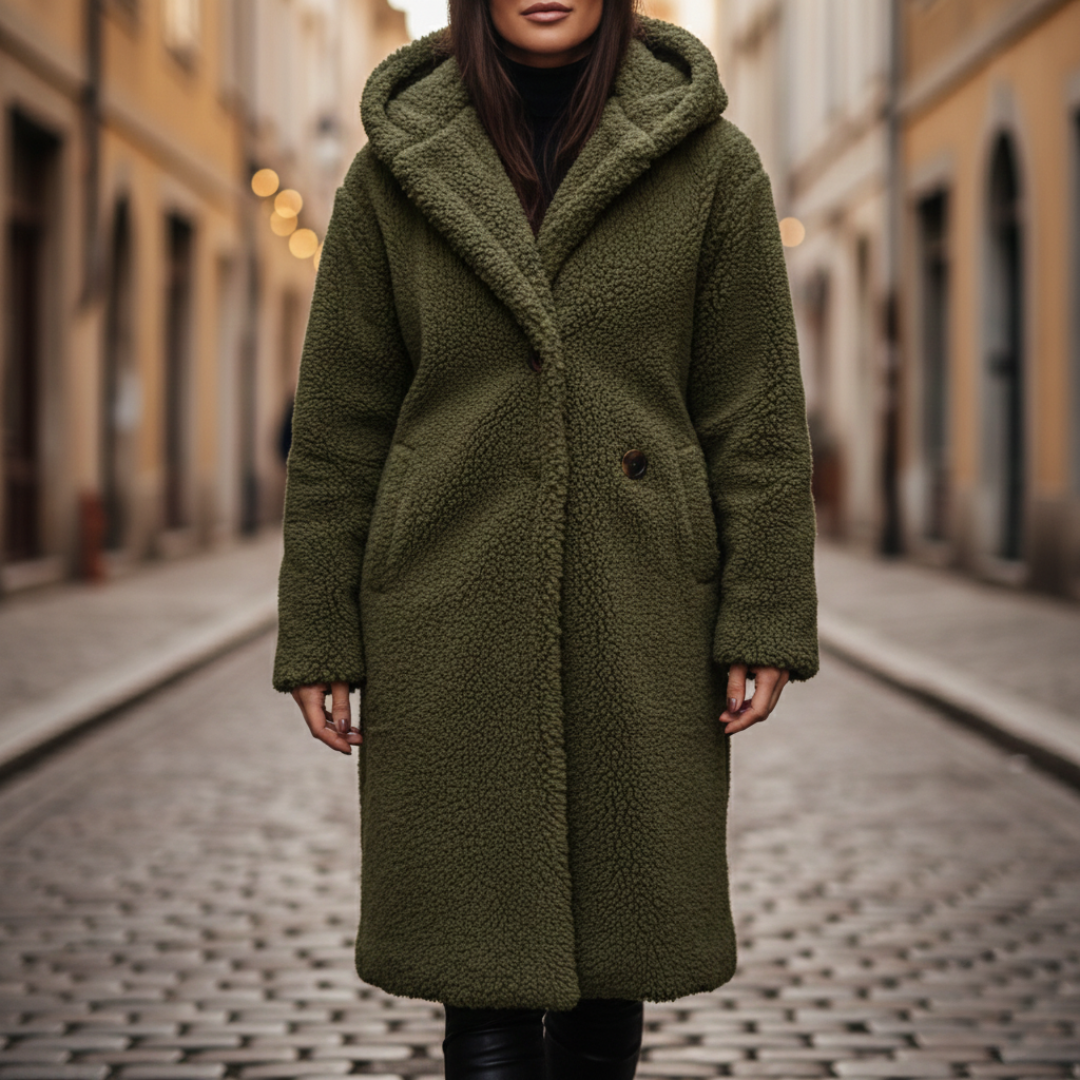 Long Hooded Textured Coat For Women | Ardelia