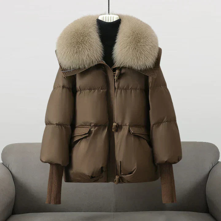 Padded Jacket With Wide Collar For Women | Caldrisse