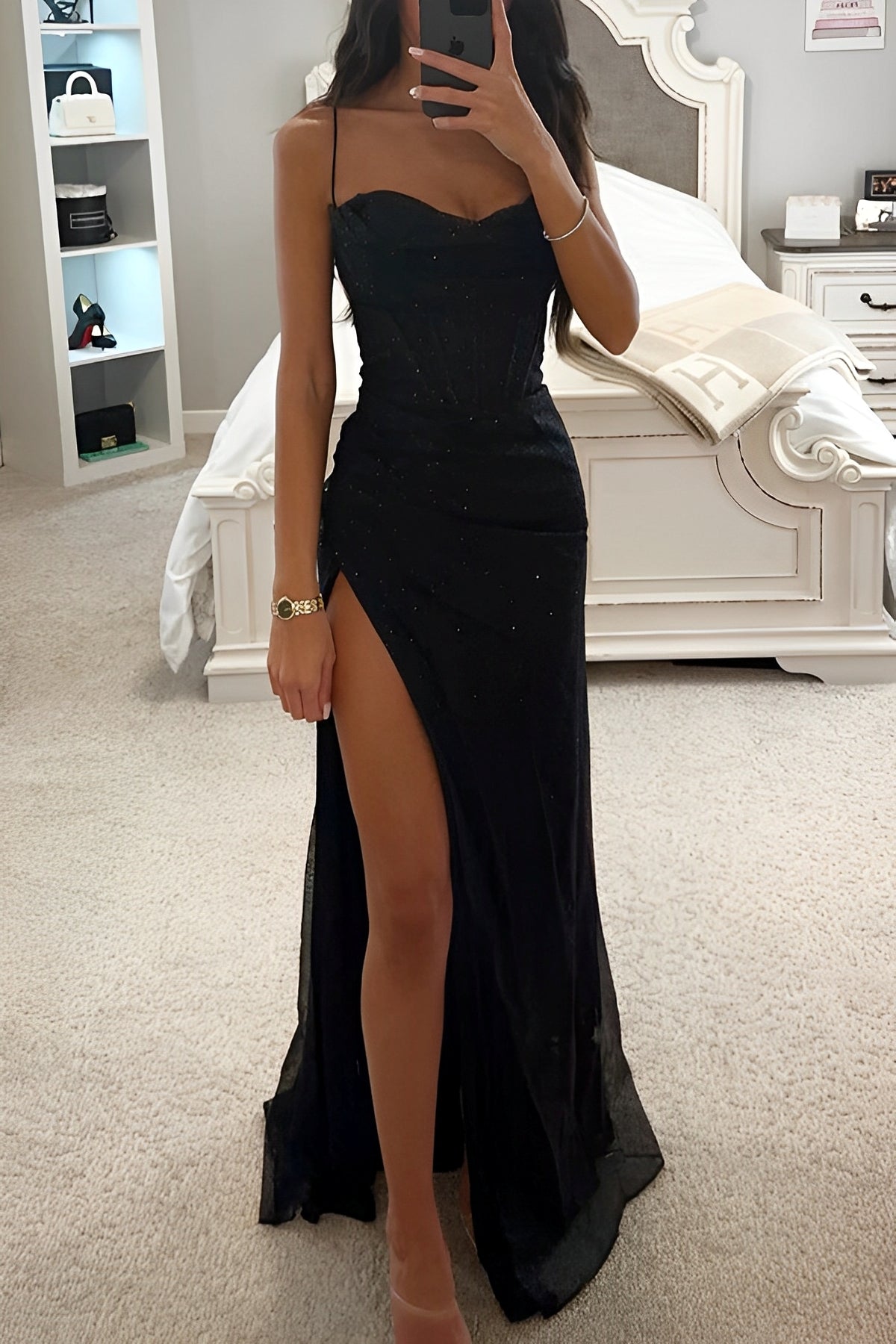Corset Style Sparkle Maxi Dress For Women | Velmira