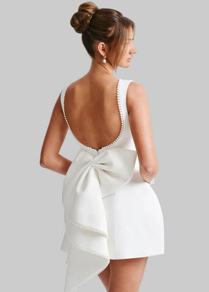 Sleeveless Back Bow Mini Dress For Women | Ismara