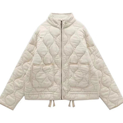 Quilted Zip Front Jacket For Women | Mirelda