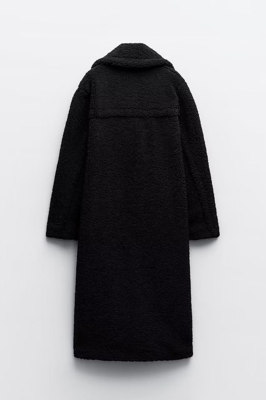 Long Double Breasted Textured Coat For Women | Caldria
