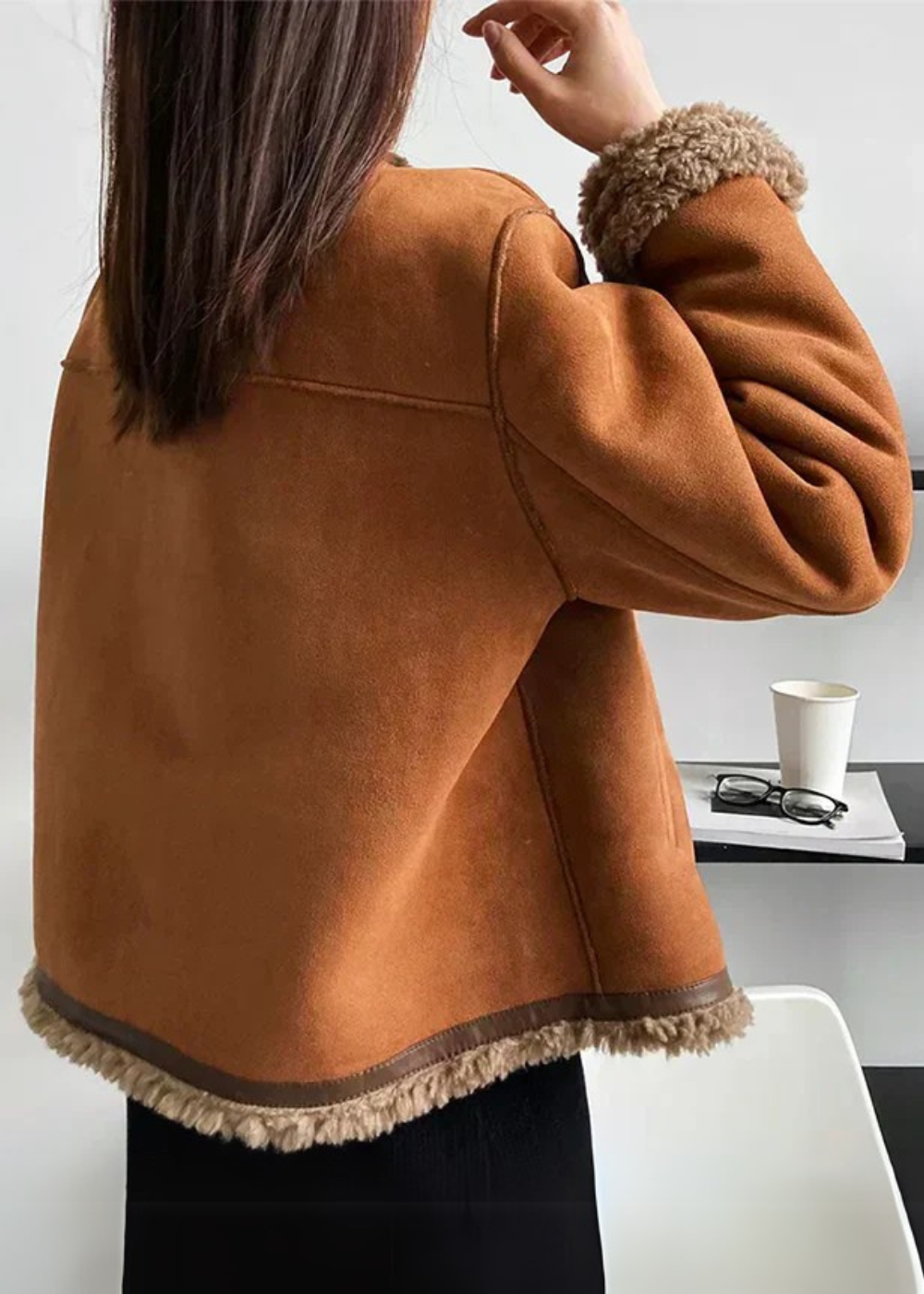 Contrast Trim Cropped Jacket for Women | Elvina