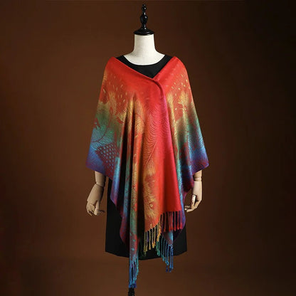 Gradient Fringe Wrap Scarf for Women | Elowen