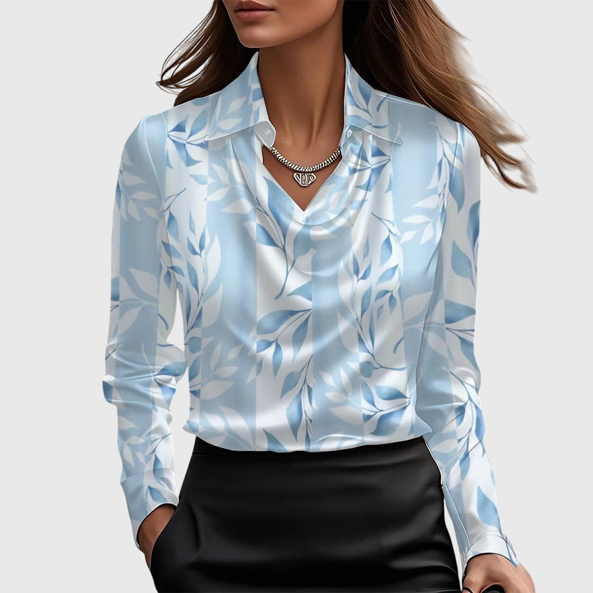 Draped Neck Elegant Blouse For Women | Vivienne