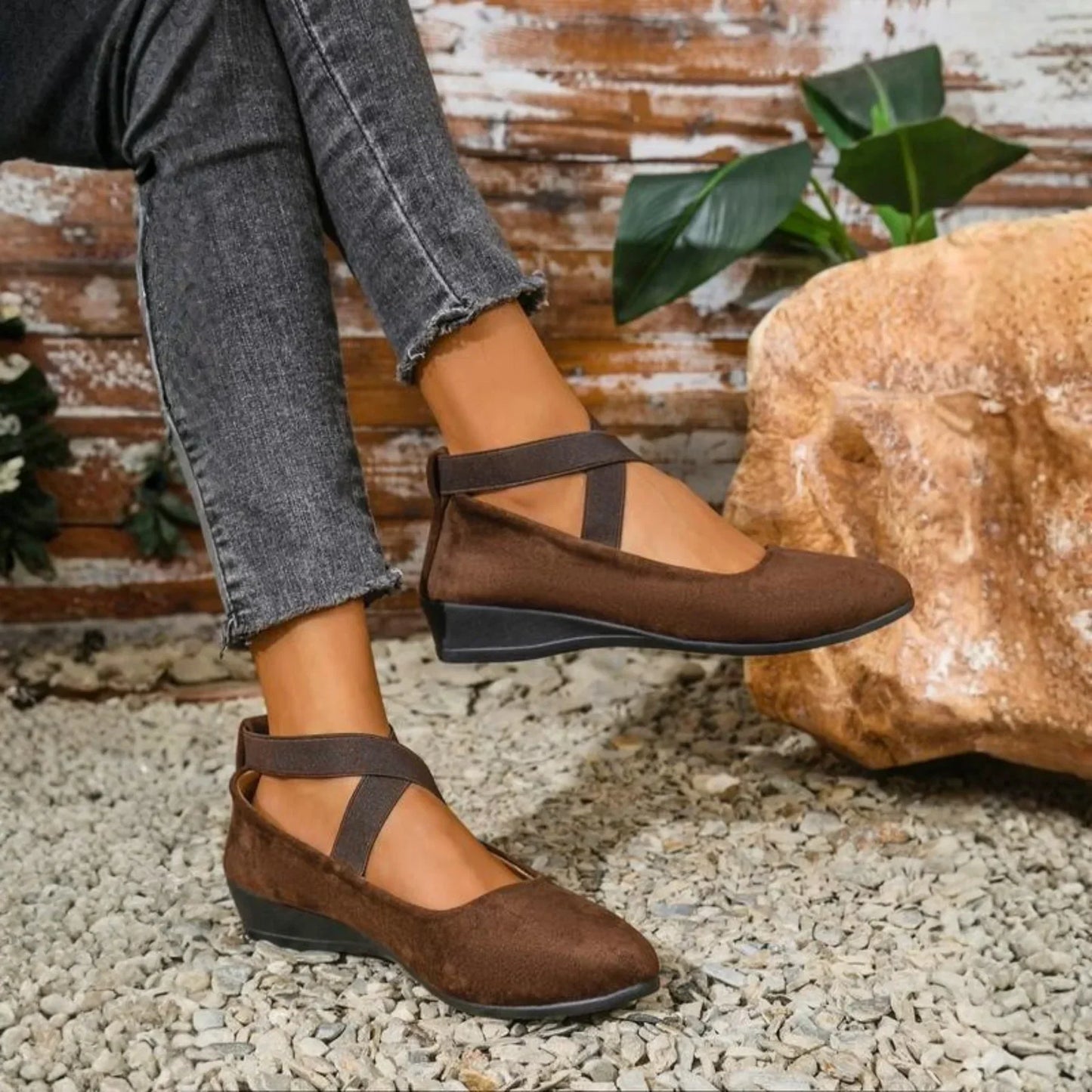 Closed Toe Wedge Ballerina Shoes For Women | Mirelle
