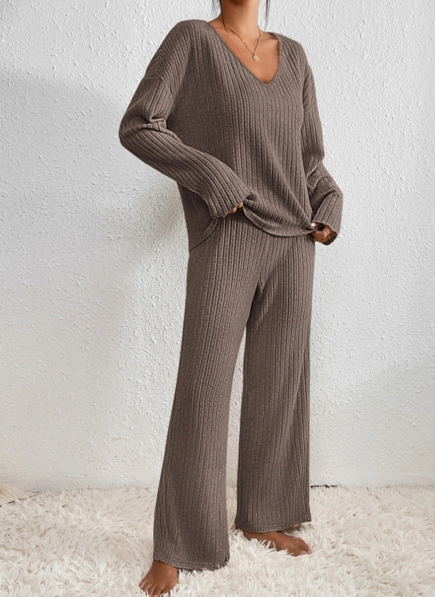 Relaxed Ribbed Two Piece Lounge Set For Women | Mireva