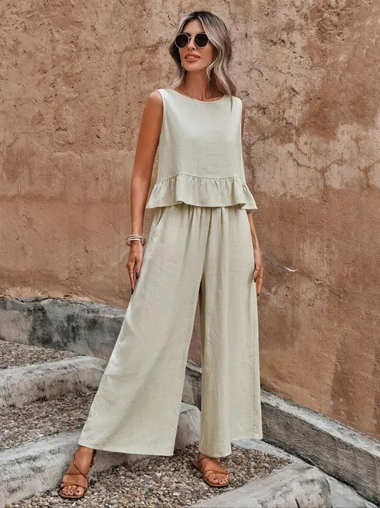 Casual Sleeveless Co Ord Lounge Set For Women | Altheira