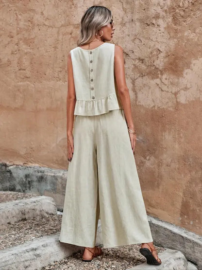 Casual Sleeveless Co Ord Lounge Set For Women | Altheira