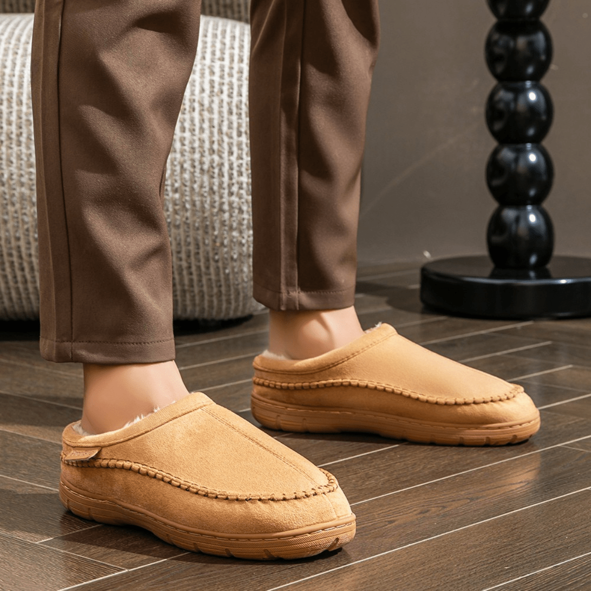 Lined Moccasin Style Slippers For Men | Coren