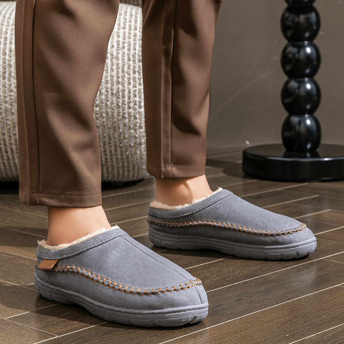 Lined Moccasin Style Slippers For Men | Coren